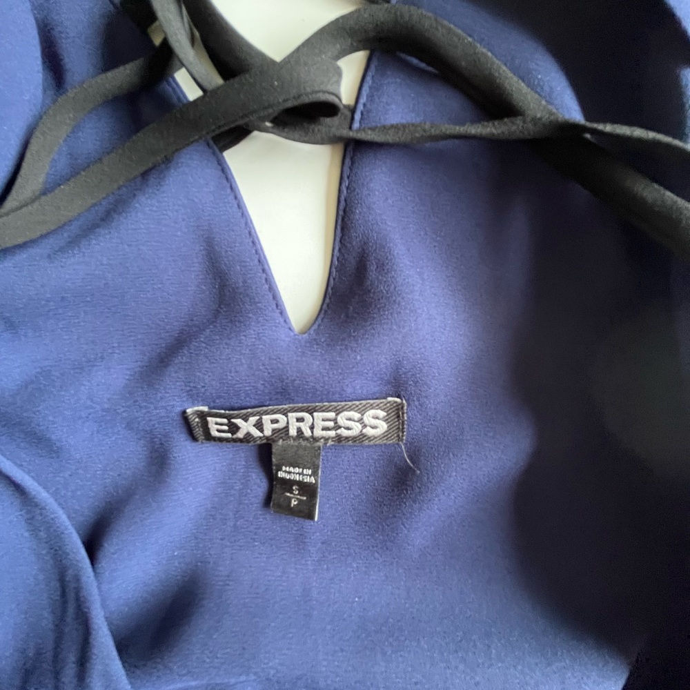 Express Flowy Spaghetti Strap Navy Blue Top , Size S - Picture 6 of 8